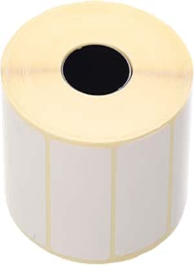 Thermal Barcode Roll Slim Printing Paper Size 3.8x2.5 High Quality Durable Label Roll for Clear Fast Printing Retail Shops Warehouses and Office Use White